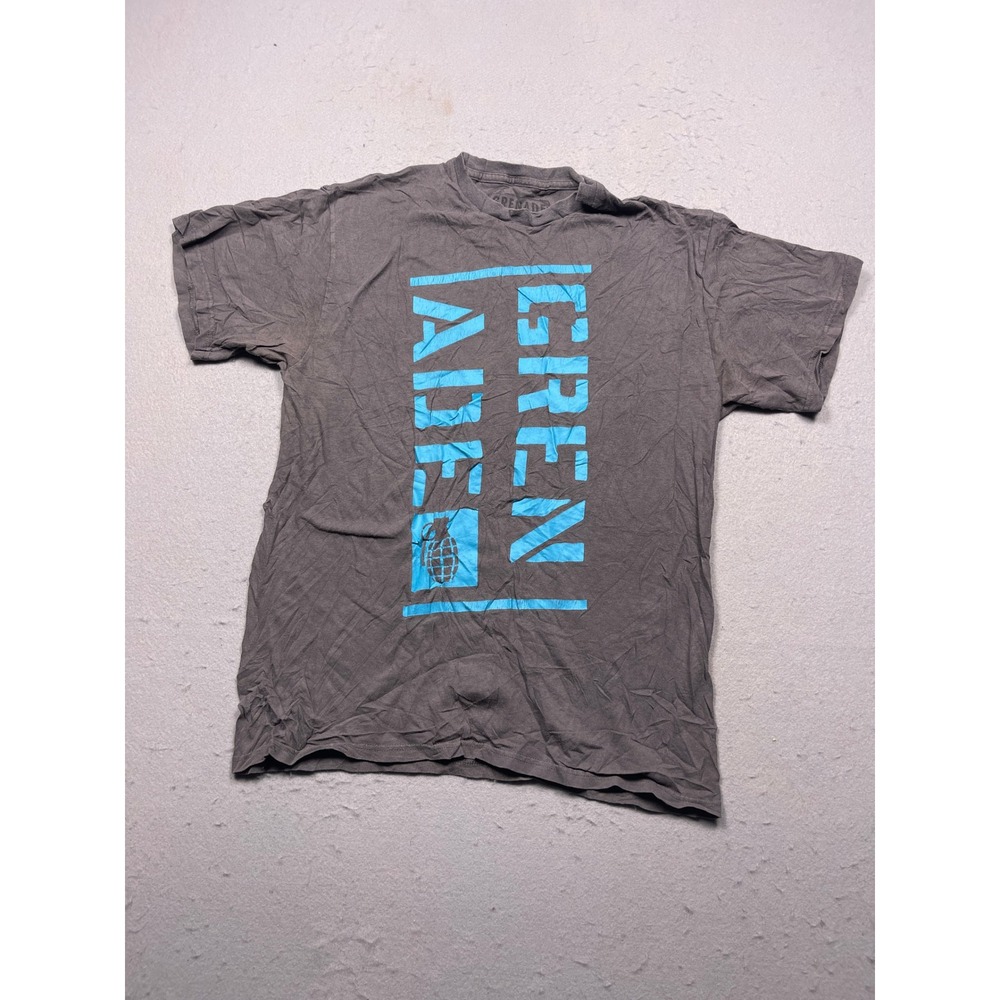 Grenade T Shirt Cotton Blend Grey Blue Graphic Large Mens